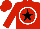 Silk - Red, black star, white horse, white circle on red sleeves