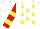 Silk - White, black, red and yellow stars, black, red and yellow bars on sleeves, white cap