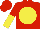 Silk - Red, yellow disc, red and yellow halved sleeves
