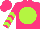 Silk - Hot pink, lime green disc, lime green chevrons on sleeves