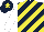 Silk - Dark blue, yellow diagonal stripes, white sleeves and dark blue cap with yellow star