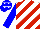 Silk - White, red diagonal stripes, blue sleeves and white stars on blue cap