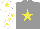 Silk - Grey, yellow star, white sleeves, yellow stars, white cap, yellow star