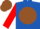 Silk - ROYAL BLUE, brown disc, red sleeves, brown cap