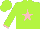 Silk - Lime green, pink star and horse on front, pink star on back, lime green sleeves with pink cuffs