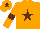Silk - orange, brown star, brown armlets, brown star on cap