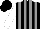 Silk - Black with grey stripes, white sleeves, black cap