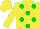 Silk - Yellow,, green dots