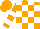 Silk - Orange and white blocks, white bars on orange sleeves, orange cap