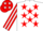 Silk - White, Red stars, Red and White striped sleeves