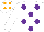 Silk - White, Purple Dots, Orange Dots On Cap