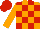 Silk - Orange, red blocks, red cap