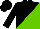 Silk - Black and light green diagonal halves