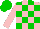 Silk - Pink, green blocks, green cap