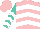 Silk - Pink, pink and white chevrons, white chevrons on turquoise sleeves, pink cap