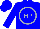 Silk - Blue, silver circle with 'hp'
