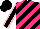 Silk - Black and hot pink diagonal stripes, black sleeves, pink seams
