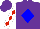 Silk - Purple, white r w w g on orange framed blue diamond, red diamonds on white sleeves
