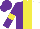 Silk - Purple and white halves, yellow panel, yellow armlets on purple sleeves, purple cap