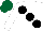 Silk - White, large black spots, dark green cap
