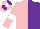 Silk - Pink and purple halves, white armlets sleeves, pink and purple quartered cap, white star