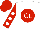 Silk - White, white 'gl' on red ball, white dots on red sleeves, white 'gl' on  red cap