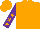 Silk - Orange, purple r/s, orange star stripe on purple sleeves