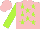 Silk - Pink, lime green stars, lime green sleeves