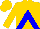 Silk - Gold, blue 'hjs' in inverted chevron