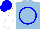 Silk - light blue, blue circle, white sleeves, blue cap