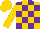 Silk - Gold and purple blocks, gold cap