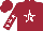 Silk - Maroon, maroon 'jh' on white star, white stars on sleeves