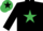 Silk - Black, Emerald Green star, Emerald Green cap, Black star