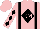 Silk - Pink, pink 'rm' on black diamond, black side panels, black diamonds on slvs