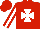 Silk - Red, white maltese cross, white stripe on sleeves