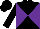 Silk - Black and purple diagonal quarters, black cap
