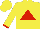 Silk - Yellow, triangle on red triangle, yellow sleeves,red cuffs