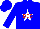 Silk - Blue, red 'bds' on white star