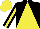 Silk - Black and yellow triangular thirds, yellow stripe on black sleeves, yellow cap