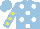 Silk - Light blue, white dots, yellow dots on sleeves
