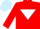 Silk - RED, white inverted triangle, light blue cap