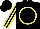 Silk - Black, yellow circle, yellow stripes on sleeves