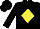 Silk - Black, yellow diamond 'rw' on back