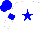 Silk - White, blue star, blue band on sleeves, blue cap