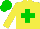 Silk - Yellow body, green saint's cross andre, yellow arms, green cap