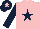 Silk - Pink, dark blue star & sleeves, dark blue cap, pink star