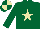 Silk - Dark green, beige star, quartered cap