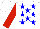 Silk - White, blue stars, red sleeves, white cap