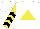 Silk - White, yellow triangle, black chevrons on yellow sleeves