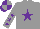 Silk - Grey, purple star, purple stars on grey sleeves, purple and grey quartered cap